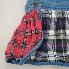 Load image into Gallery viewer, Vintage Plaid Denim Skirtall 2t
