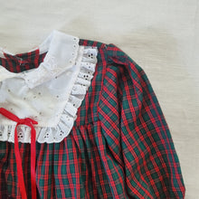 Load image into Gallery viewer, Vintage Christmas Plaid Long Sleeve Blouse 24 months
