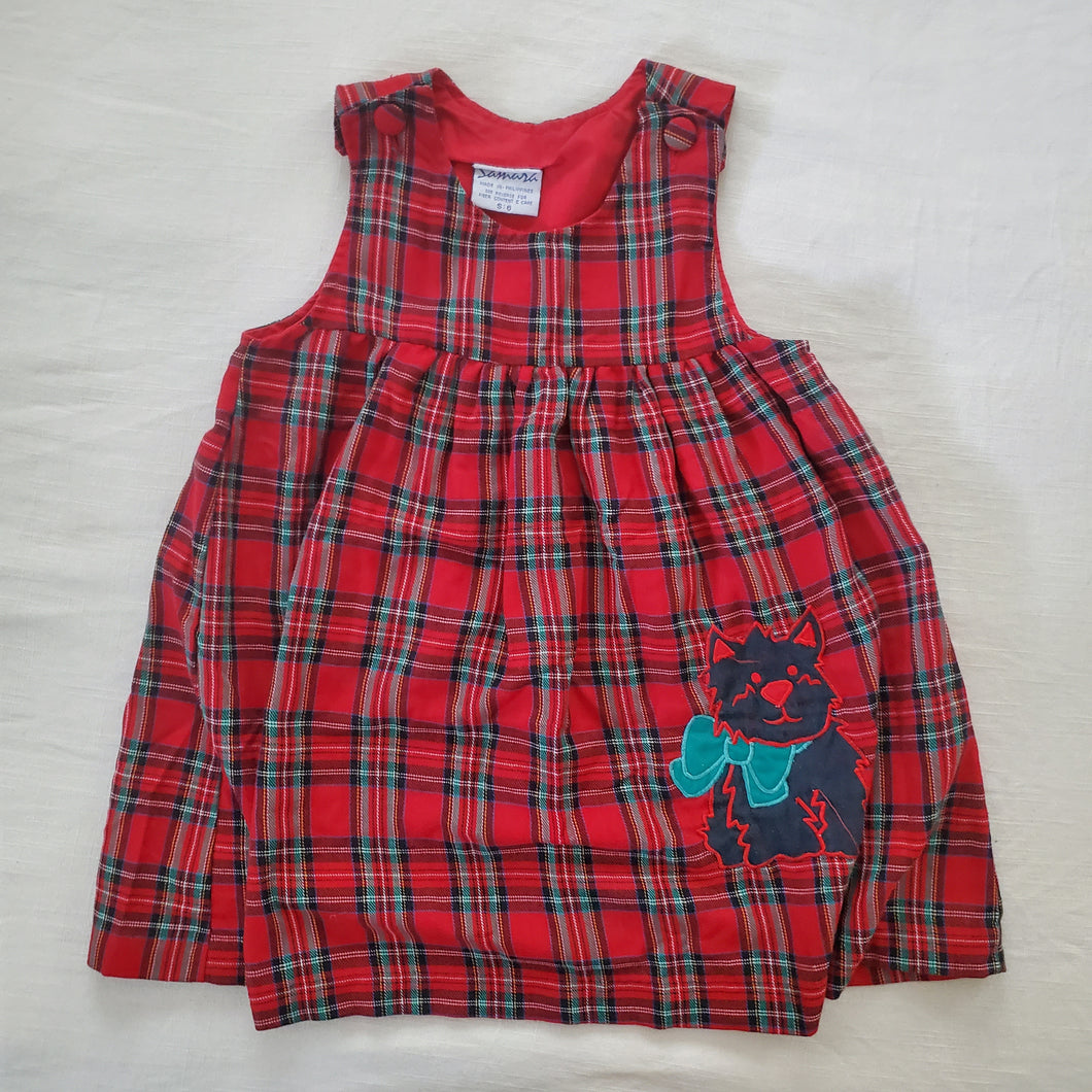 Vintage Samara Puppy Gift Tartan Dress 5t/6