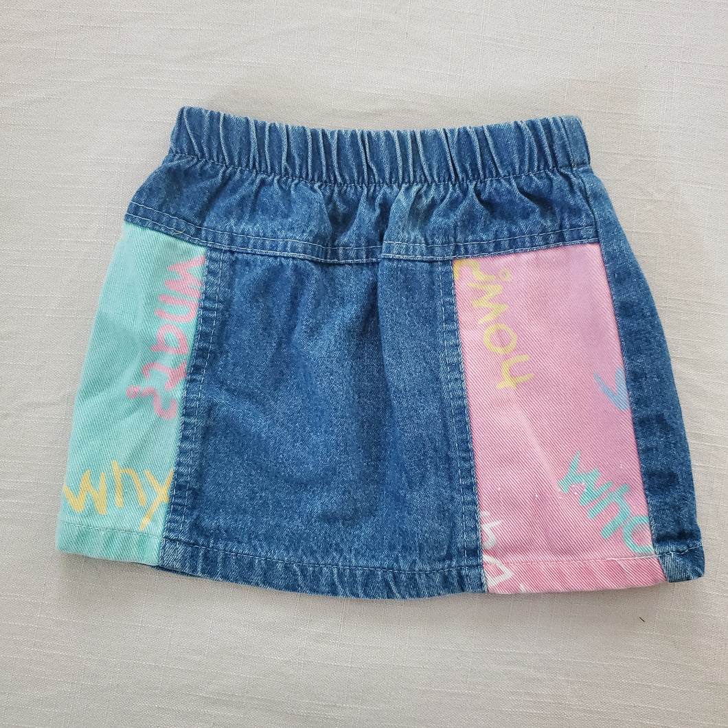 Vintage Questions Jean Skirt 2t/3t