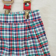 Load image into Gallery viewer, Vintage Plaid Sailboat Suspender Shorts 2t
