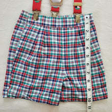 Load image into Gallery viewer, Vintage Plaid Sailboat Suspender Shorts 2t
