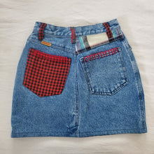 Load image into Gallery viewer, Vintage Plaid Jean Skirt kids 12/14
