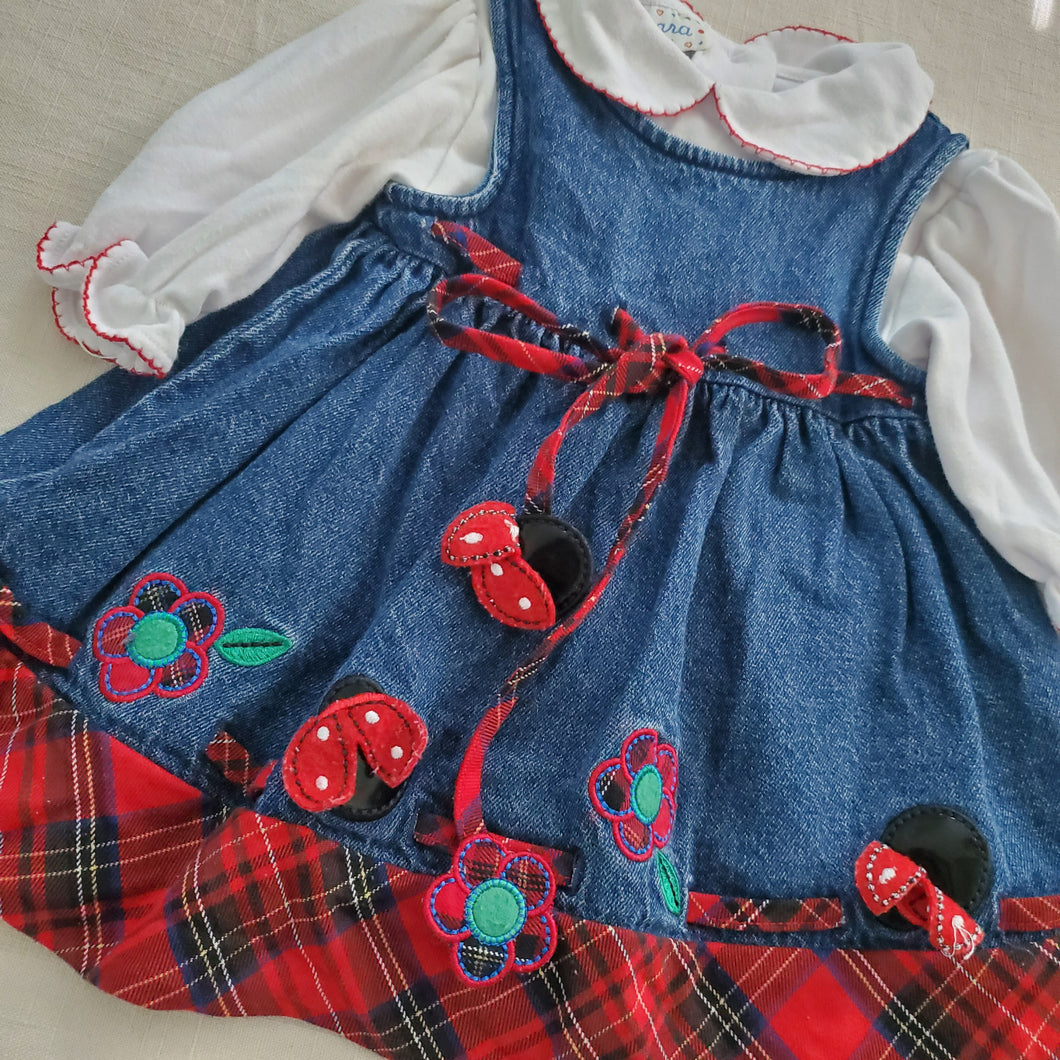 Vintage Samara Ladybug Shirt + Dress Set 12 months