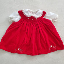 Load image into Gallery viewer, Vintage Red Dress + Shirt Set 3-6 months
