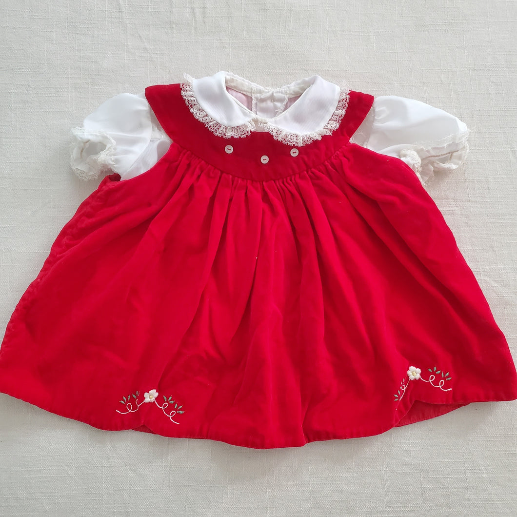 Vintage Red Dress + Shirt Set 3-6 months