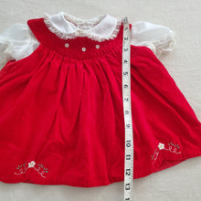 Load image into Gallery viewer, Vintage Red Dress + Shirt Set 3-6 months
