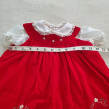 Load image into Gallery viewer, Vintage Red Dress + Shirt Set 3-6 months
