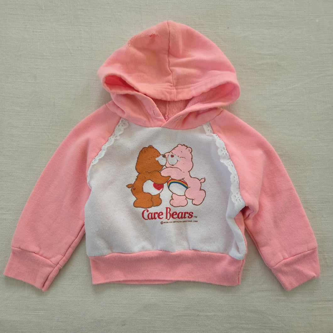 Vintage 80s Care Bears Hugging Hoodie 6-12 months *flaw
