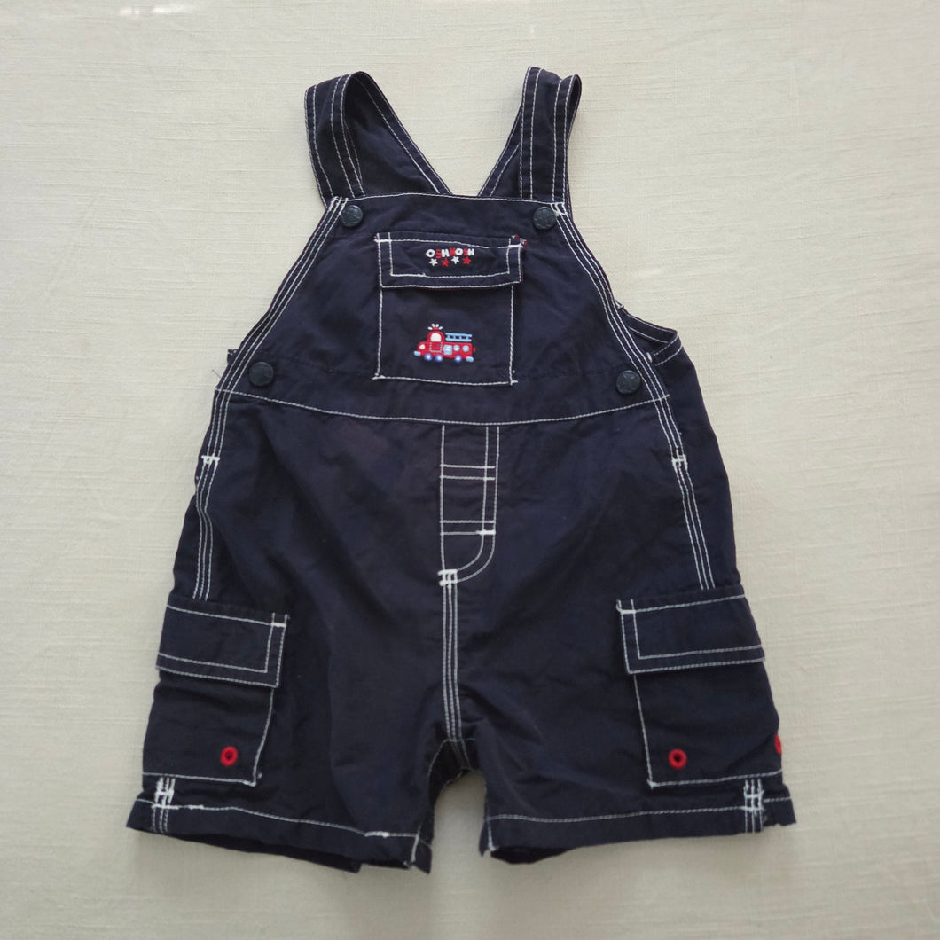 Vintage Y2K Oshkosh Navy Firetruck Shortalls 6-9m