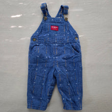 Load image into Gallery viewer, Vintage 90s Oshkosh Blue Baseball Overalls 6-9 months
