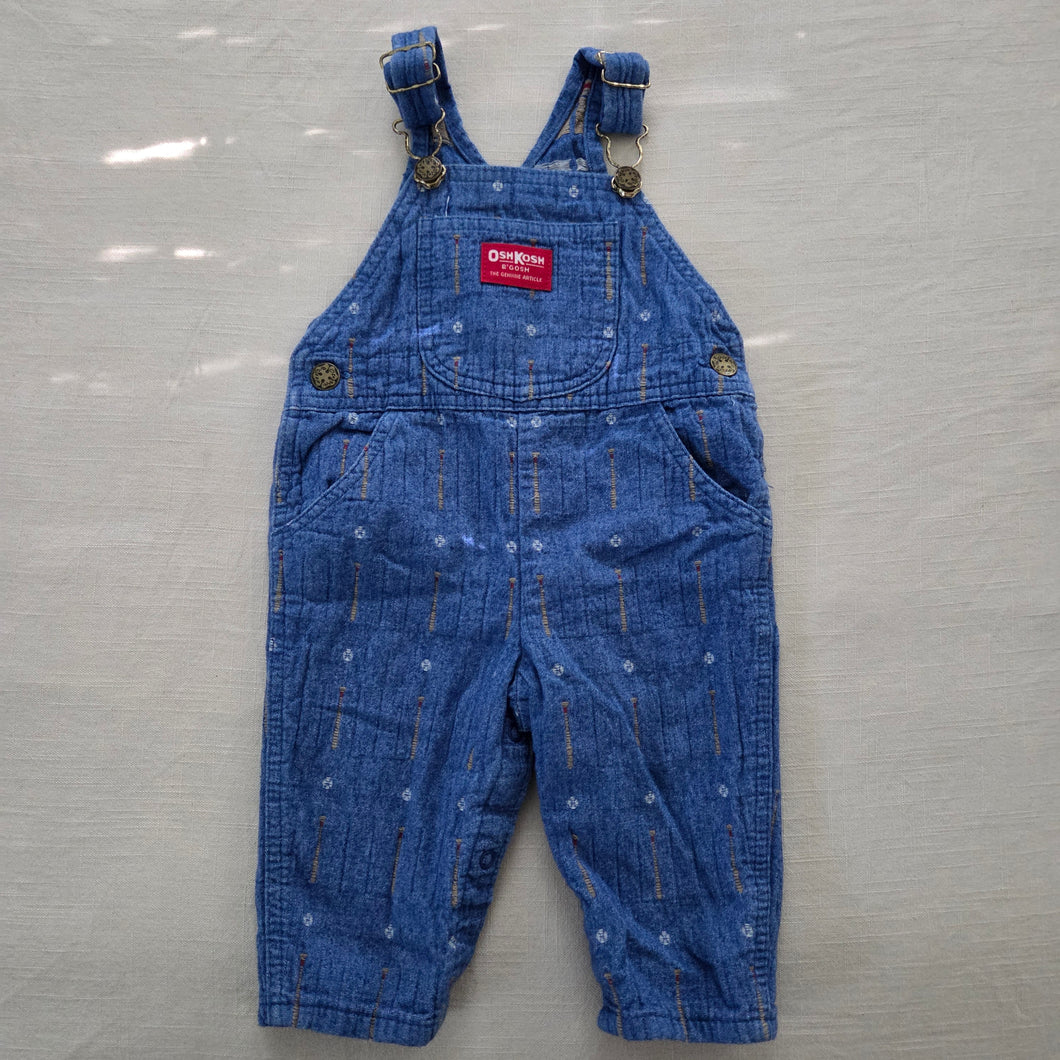 Vintage 90s Oshkosh Blue Baseball Overalls 6-9 months