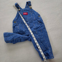 Load image into Gallery viewer, Vintage 90s Oshkosh Blue Baseball Overalls 6-9 months
