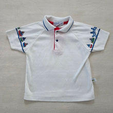 Load image into Gallery viewer, Vintage 90s Oshkosh White Polo Sailboat Short Sleeve Shirt 3T
