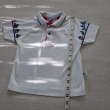 Load image into Gallery viewer, Vintage 90s Oshkosh White Polo Sailboat Short Sleeve Shirt 3T

