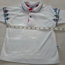 Load image into Gallery viewer, Vintage 90s Oshkosh White Polo Sailboat Short Sleeve Shirt 3T
