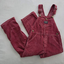 Load image into Gallery viewer, Vintage Oshkosh B&#39;gosh Rust Corduroy Overalls kids 6/7
