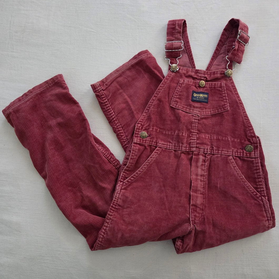 Vintage Oshkosh B'gosh Rust Corduroy Overalls kids 6/7