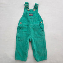 Load image into Gallery viewer, Vintage Oshkosh B&#39;gosh Green Corduroy Overalls Baby 6-9m
