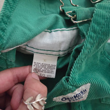 Load image into Gallery viewer, Vintage Oshkosh B&#39;gosh Green Corduroy Overalls Baby 6-9m
