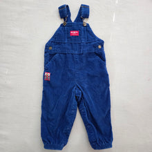 Load image into Gallery viewer, Vintage 90s Oshkosh B&#39;gosh Blue Corduroy Overalls 2T
