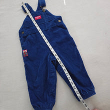 Load image into Gallery viewer, Vintage 90s Oshkosh B&#39;gosh Blue Corduroy Overalls 2T
