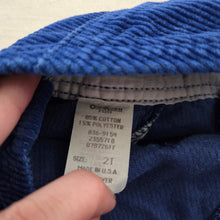 Load image into Gallery viewer, Vintage 90s Oshkosh B&#39;gosh Blue Corduroy Overalls 2T
