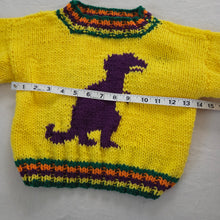 Load image into Gallery viewer, Vintage Bright Dinosaur Chunky Knit Sweater 3t
