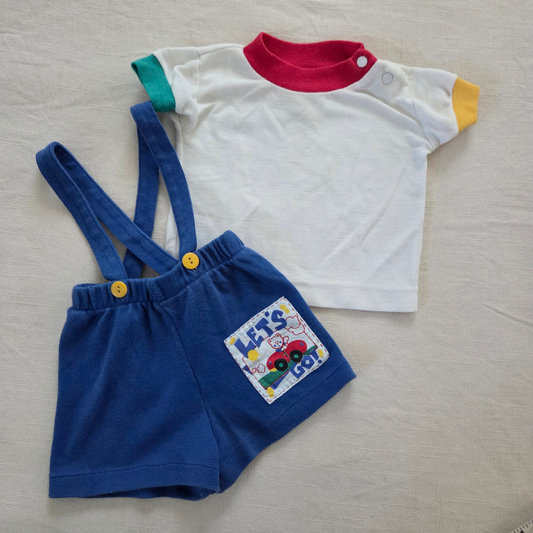 Vintage Color Pop Shirt + Shorts 3-6 months