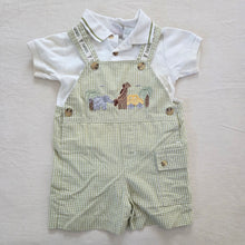Load image into Gallery viewer, Vintage 2-Piece Safari Shortalls + Shirt Set 12-18 months
