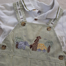 Load image into Gallery viewer, Vintage 2-Piece Safari Shortalls + Shirt Set 12-18 months
