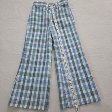 Load image into Gallery viewer, Vintage Green/Blue Plaid Flared Pants kids 6/7
