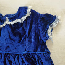 Load image into Gallery viewer, Vintage Sapphire Velvet Dress 6-9 months
