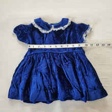 Load image into Gallery viewer, Vintage Sapphire Velvet Dress 6-9 months
