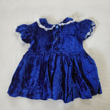 Load image into Gallery viewer, Vintage Sapphire Velvet Dress 6-9 months
