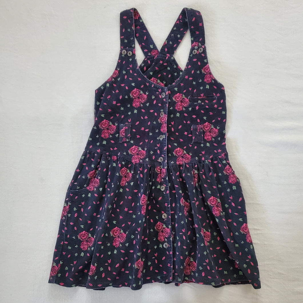 Vintage Rose Dark Corduroy Dress kids 7/8