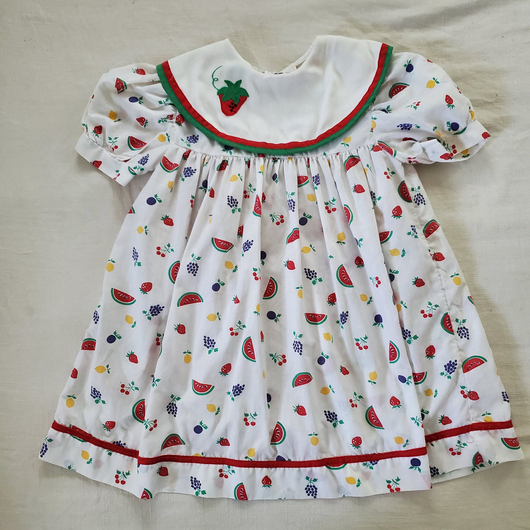 Vintage Fruity Pattern Dress 4t