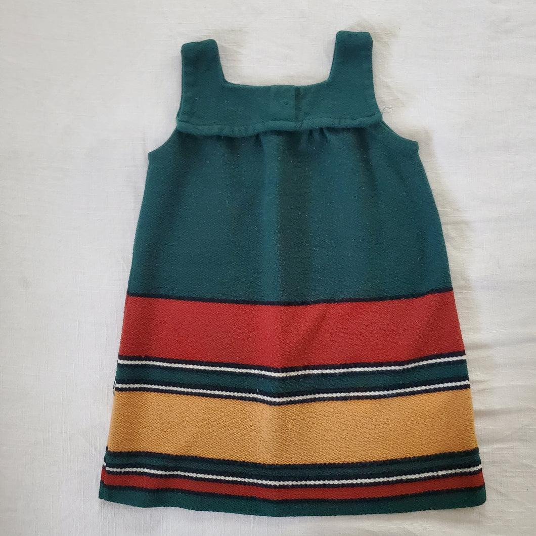 Vintage Fall Striped Woven Dress 3t/4t