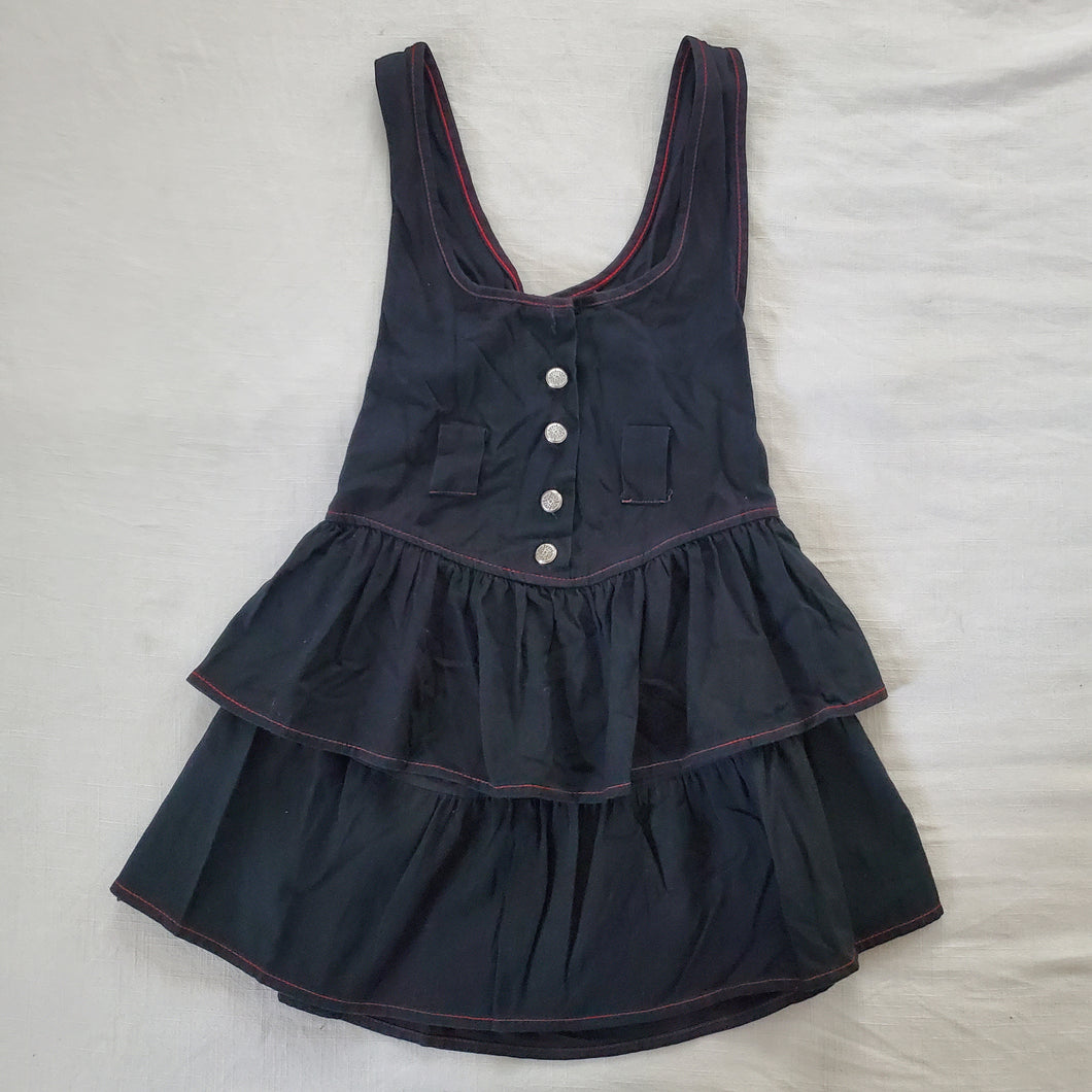 Vintage Black Ruffled Dress kids 6-8