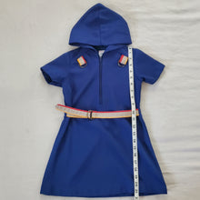Load image into Gallery viewer, Vintage 70s Navy Hooded Dress 4t
