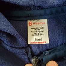 Load image into Gallery viewer, Vintage 70s Navy Hooded Dress 4t
