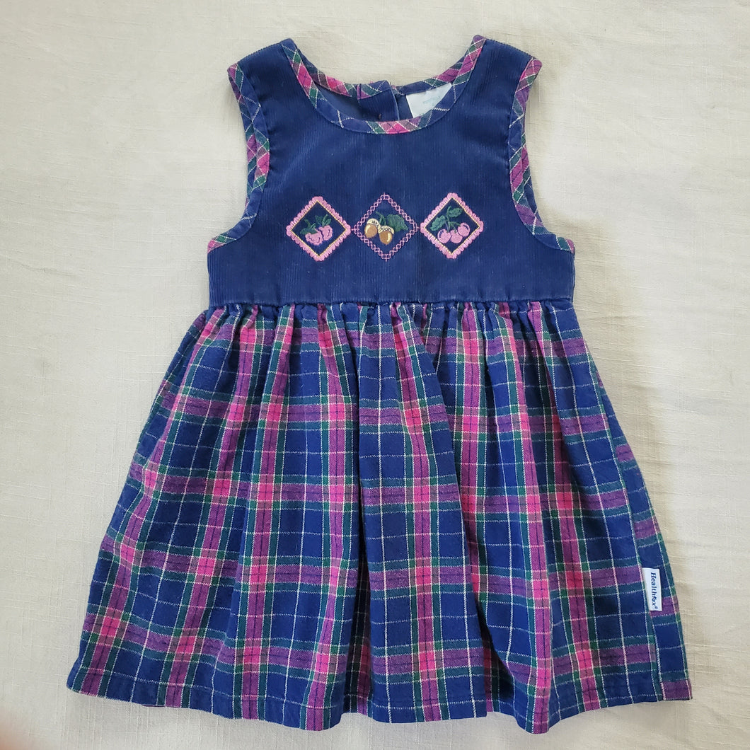 Vintage Healthtex Fruit Plaid Dress 4t