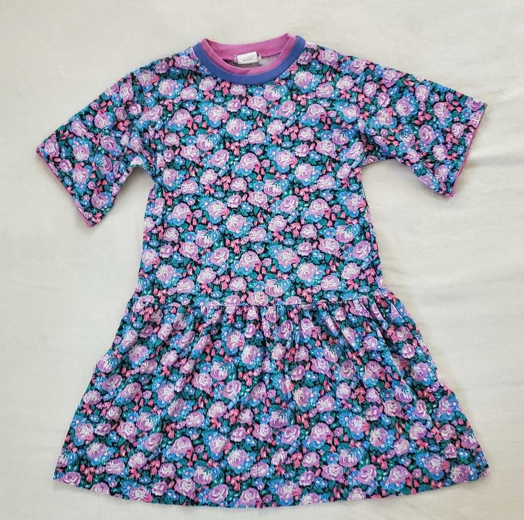 Vintage Dark Floral Comfy Dress kids 8/10