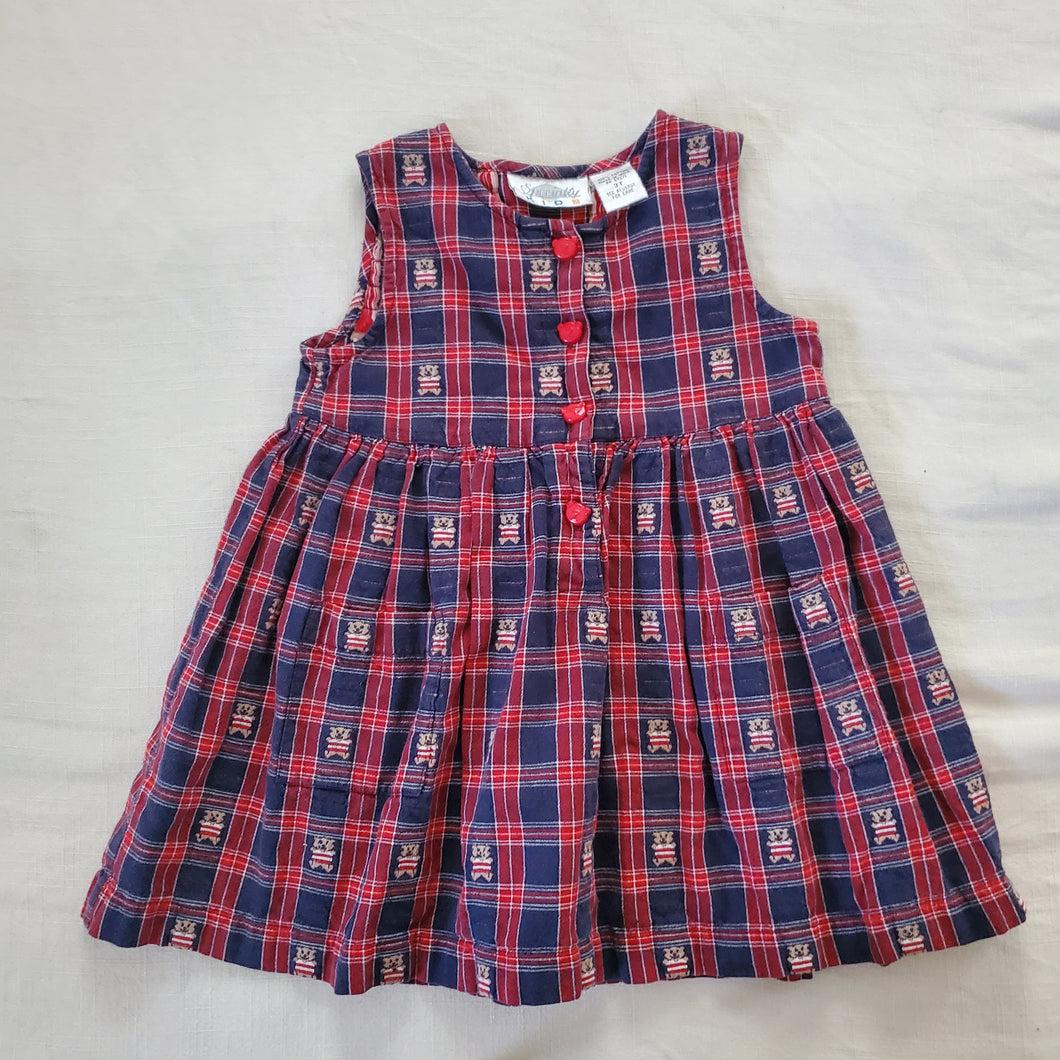 Vintage Bear Plaid Dress 2t/3t