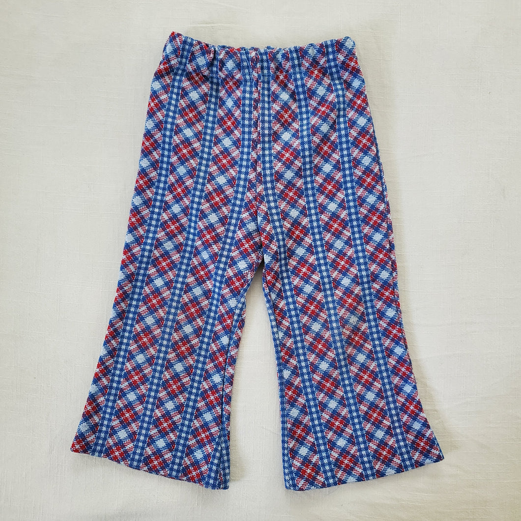 Vintage Healthtex Striped Plaid Flared Pants 18-24 months
