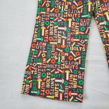 Load image into Gallery viewer, Vintage 70s Nuts &amp; Bolts Pattern Pants 3t *relaxed elastic
