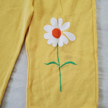 Load image into Gallery viewer, Vintage Daisy Yellow Wide Leg Pants 18-24 months
