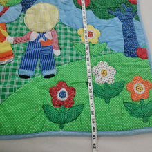 Load image into Gallery viewer, Vintage Colorful Kids Scene Hanging Blanket
