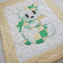 Load image into Gallery viewer, Vintage 70s Bear Quilted Toddler Blanket
