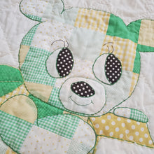 Load image into Gallery viewer, Vintage 70s Bear Quilted Toddler Blanket
